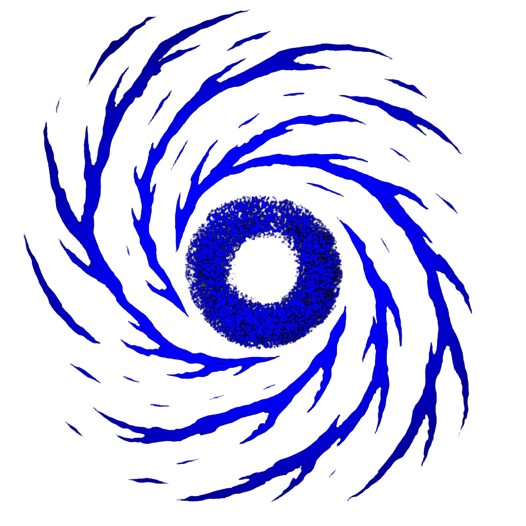 Blue layer rotating CCW with gentle pulsing